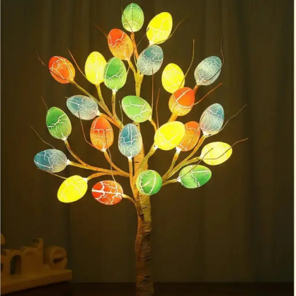 SpringAura - Albero di Pasqua Con luci LED Colorate Per Decorazioni Festive in Casa
