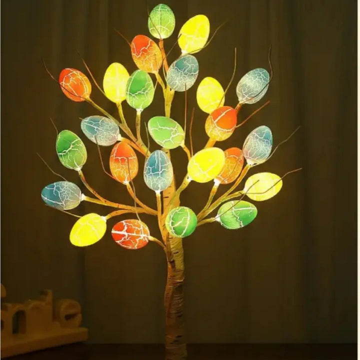 SpringAura - Albero di Pasqua Con luci LED Colorate Per Decorazioni Festive in Casa