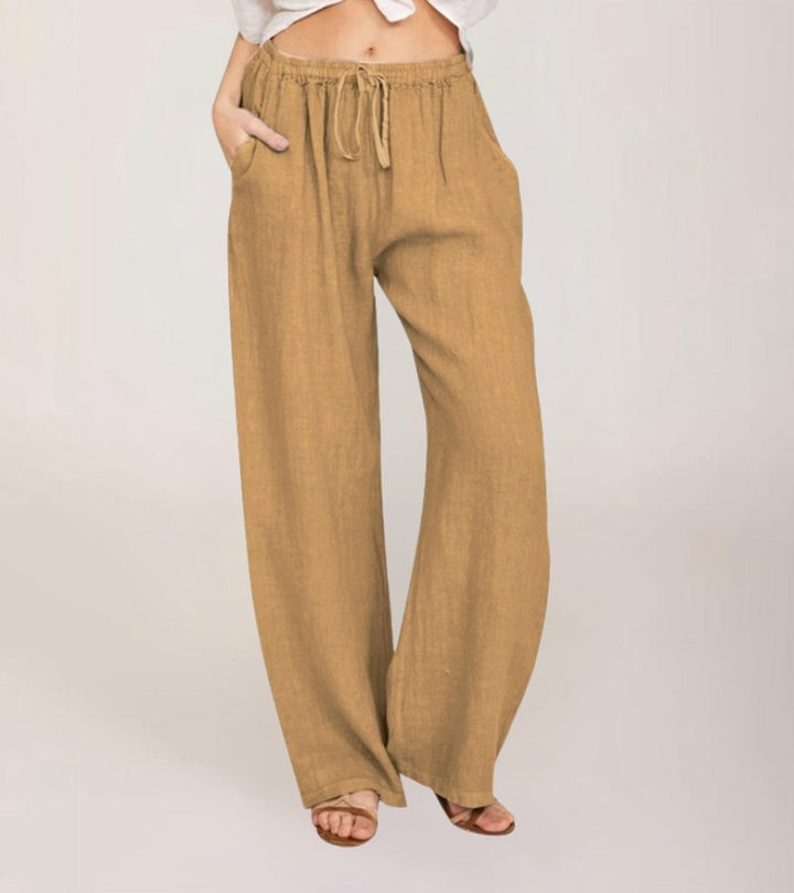 Maialen - Pantaloni Larghi In Lino Per l'estate