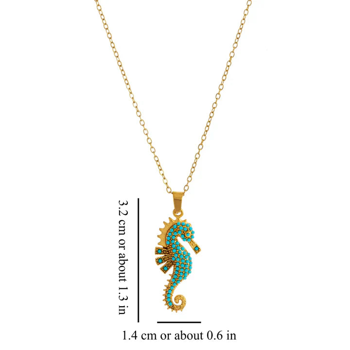 Inez - Collana Con Ciondolo a Forma Di Cavalluccio Marino