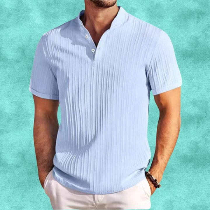 Tomasz - Camicia Casual In Lino a Righe Con Bottoni