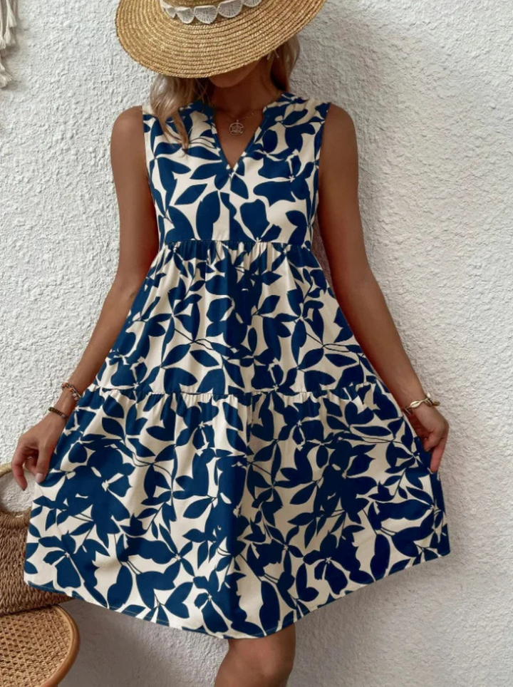 Greysen - Abito Senza Maniche Alla Moda Con Stampa Floreale
