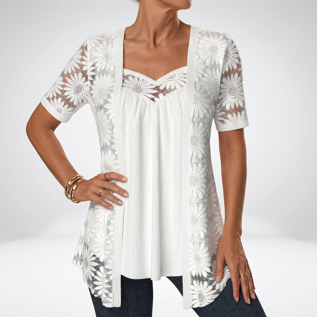 Yahaira - Elegante Camicetta a Maniche Corte