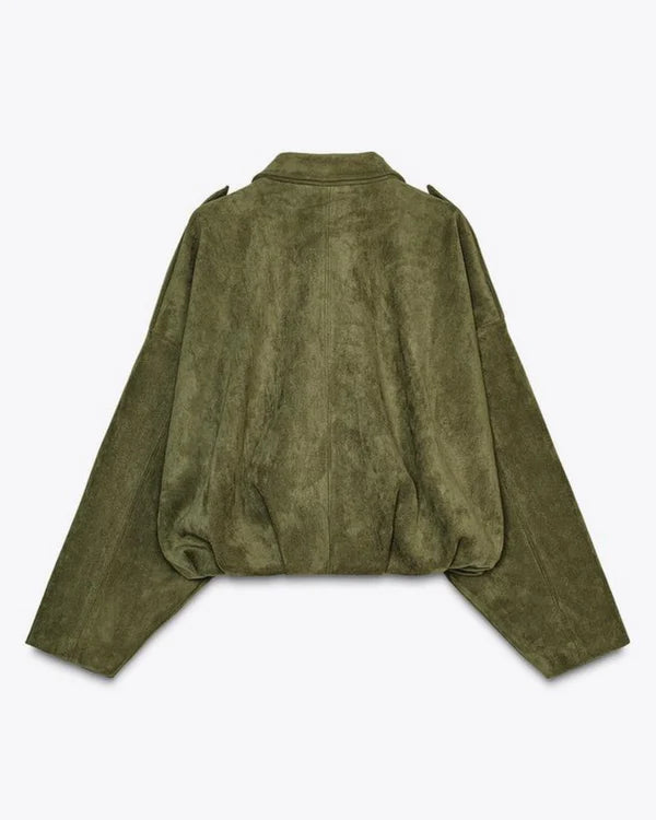 Alena - Giacca Bomber in Pelle Scamosciata