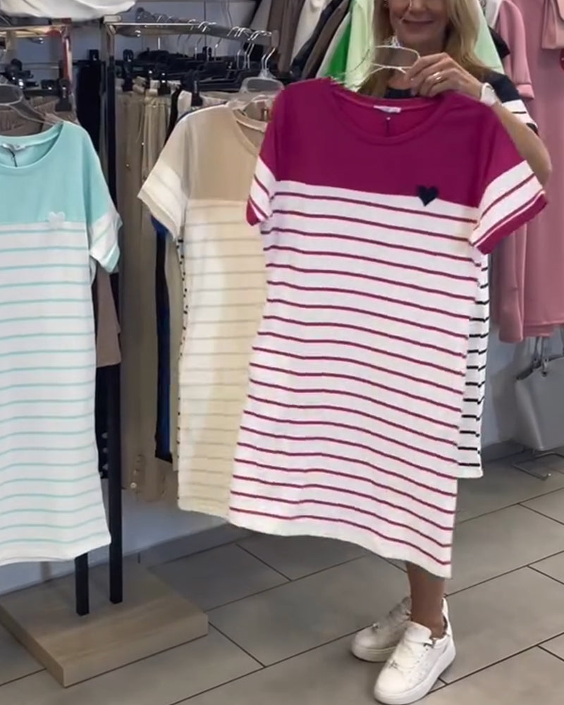 Luella - Abito Casual A Righe Con Scollo Rotondo