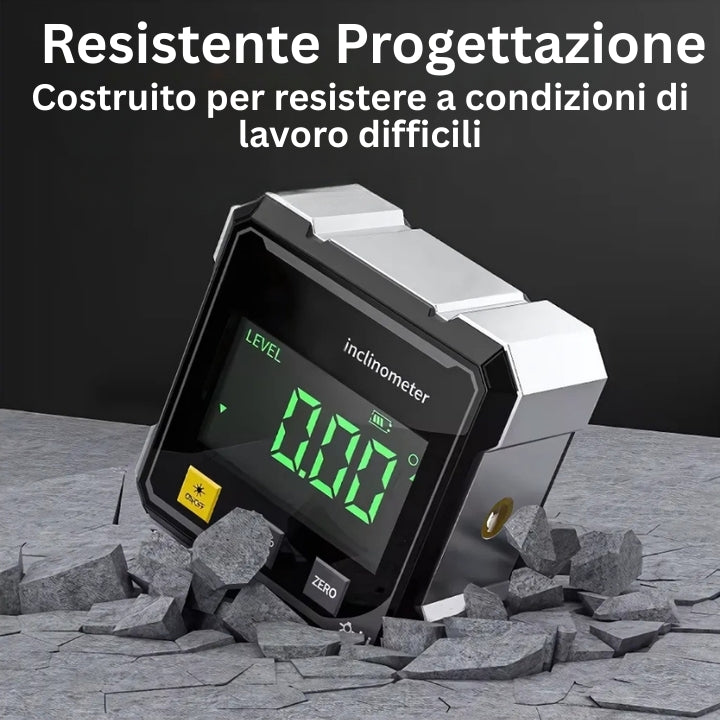 AngleMaster - Inclinometro Digitale Magnetico in Seta Laser