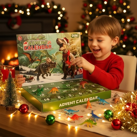 DinoFun - Calendario dell'Avvento di 24 Giorni Ricco di Sorprese