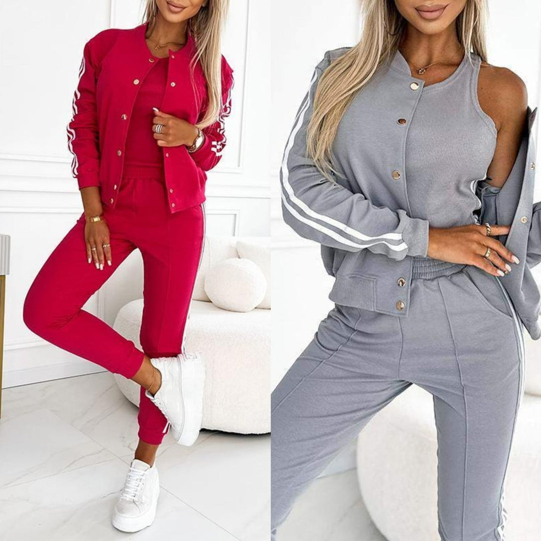 Kendra - Collo Rotondo Giacca e Pantalone Set di 3 Pezzi