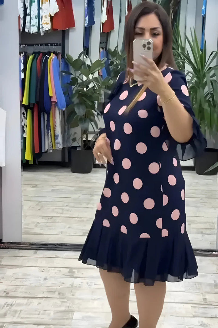 Gigi - Abito Mdi a Pois Con Maniche Svasate
