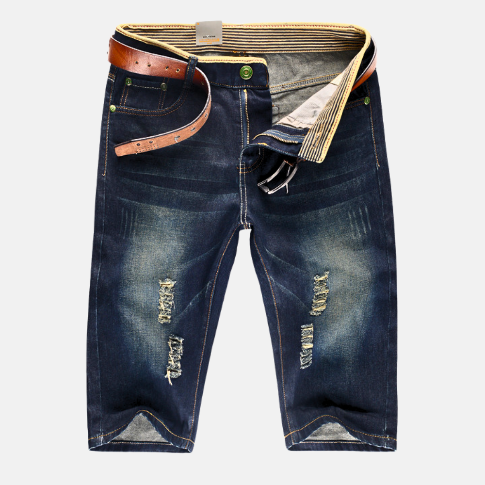 Eleena - Pantaloncini In Denim Effetto Consumato Cresta