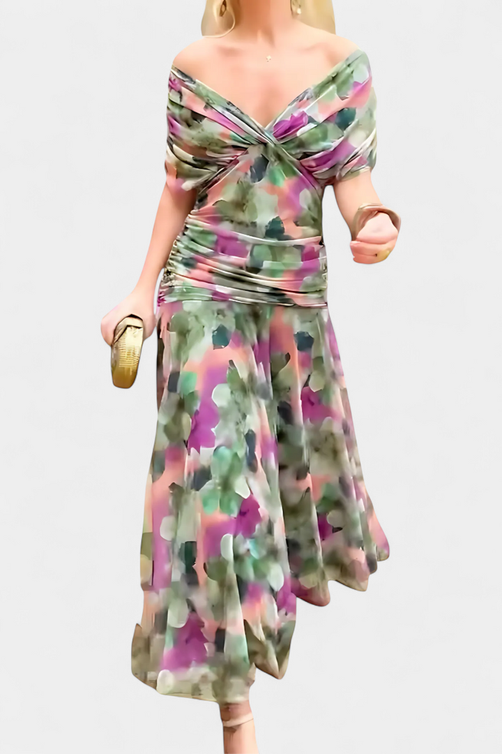 Rawan - Abito Lungo Con Spalle Scoperte In Chiffon
