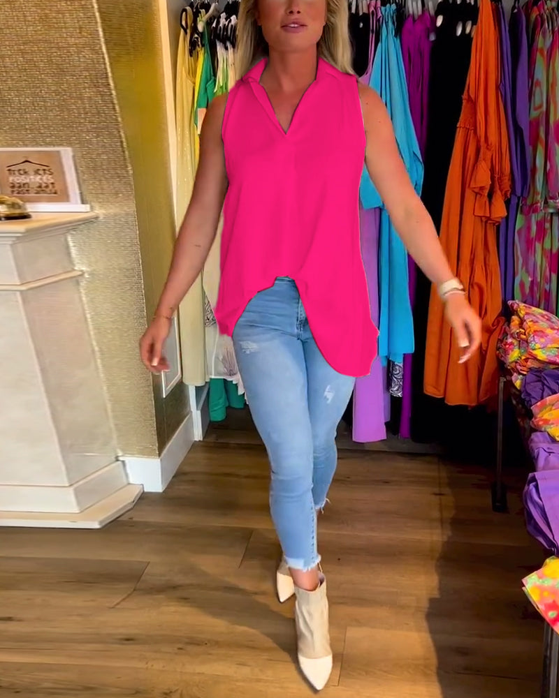 Rowland - Top Senza Maniche Con Volant