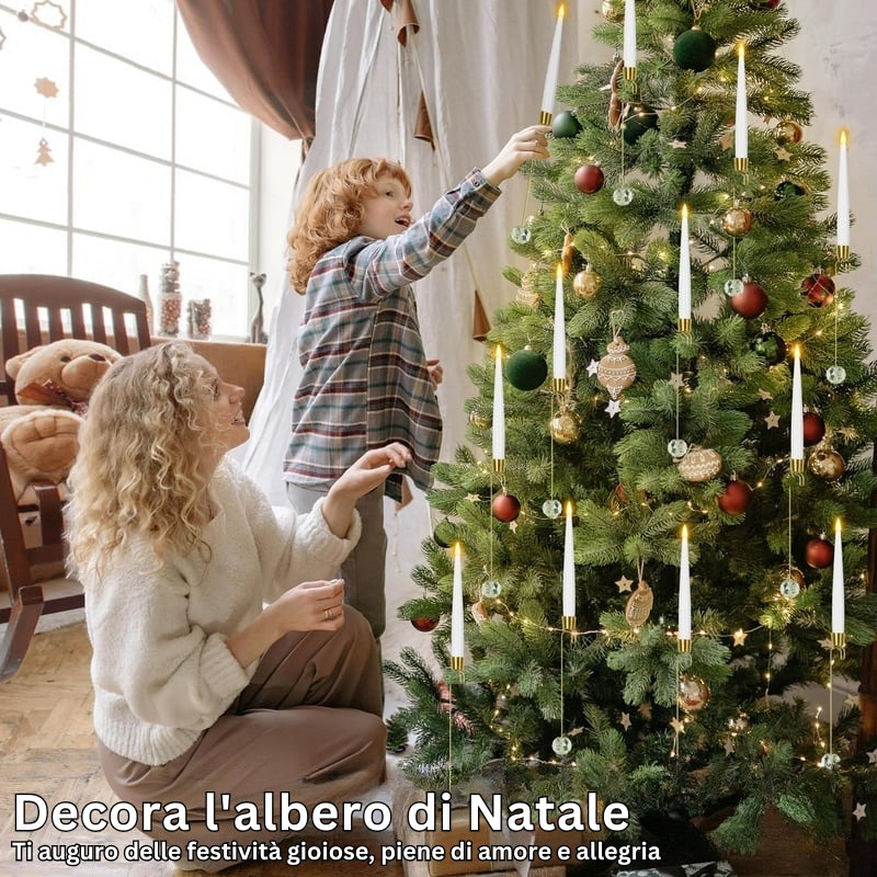 TreeLume - Candele LED Per Albero Di Natale Con Gancio a Sfera Di Cristallo