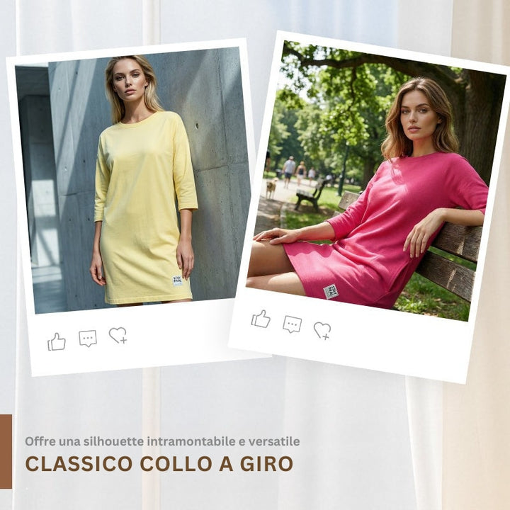 Sidsel - Elegante Abito T-Shirt Con Scollo Rotondo