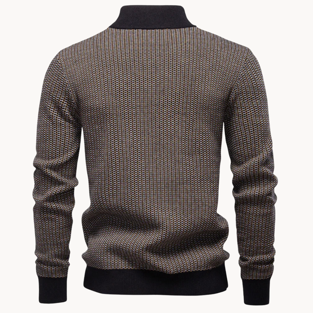 Limman - Maglione in Maglia Jacquard Con Mezza Zip