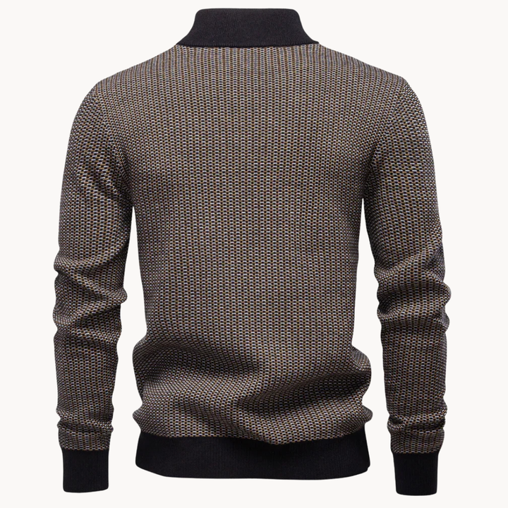 Limman - Maglione in Maglia Jacquard Con Mezza Zip