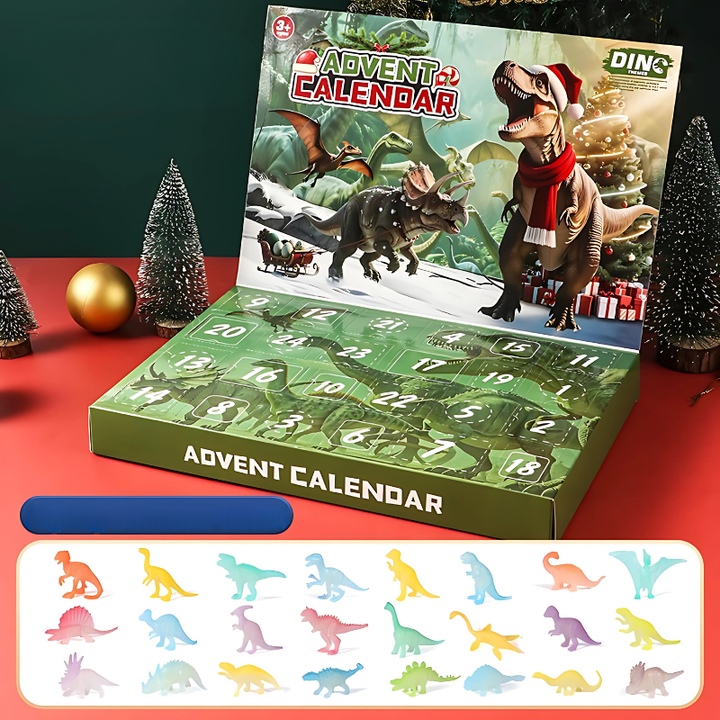 DinoFun - Calendario dell'Avvento di 24 Giorni Ricco di Sorprese