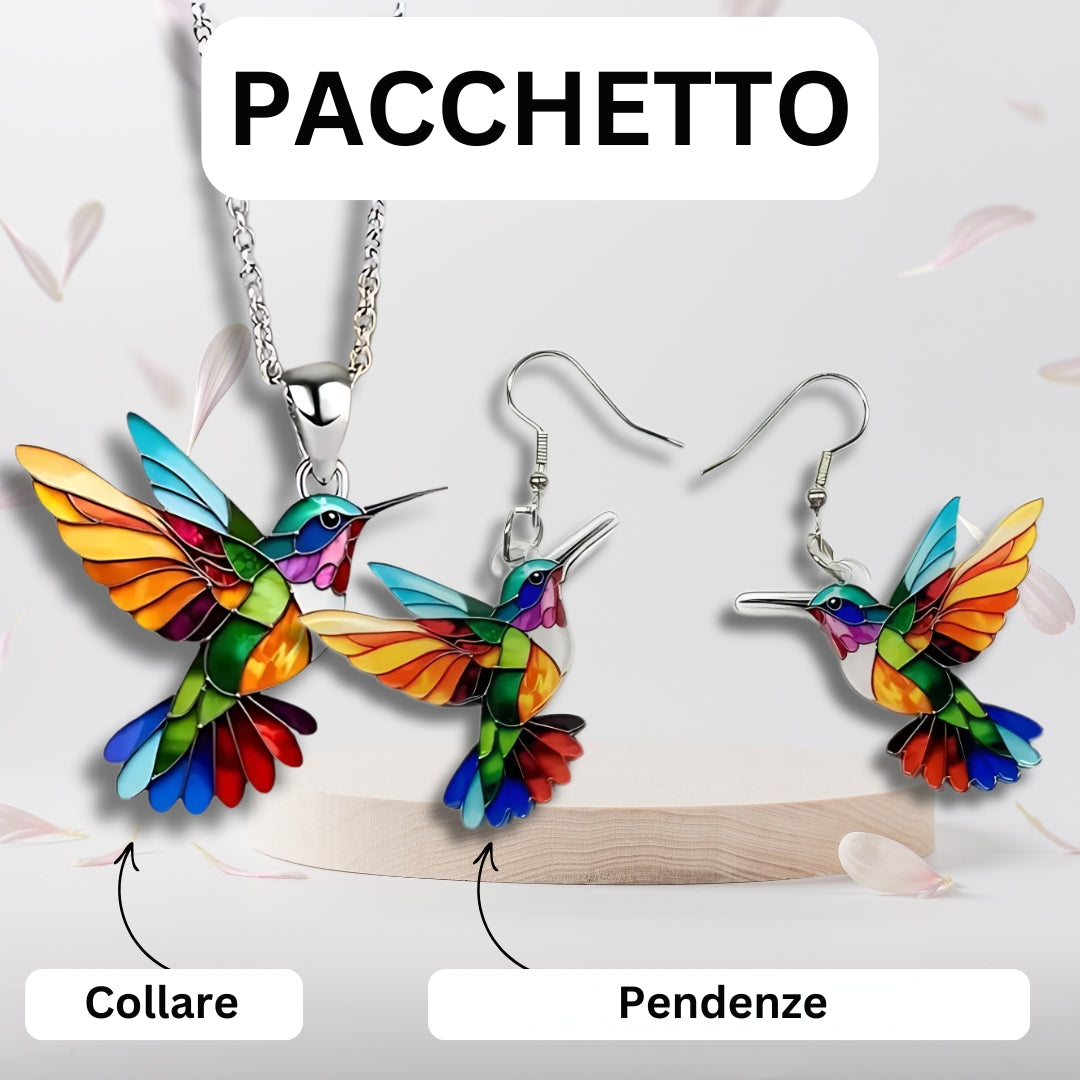 Samantha - Elegante Collana di Colibrì