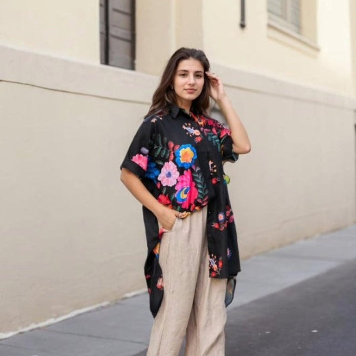 Rossella - Elegante Camicia Con Stampa Floreale
