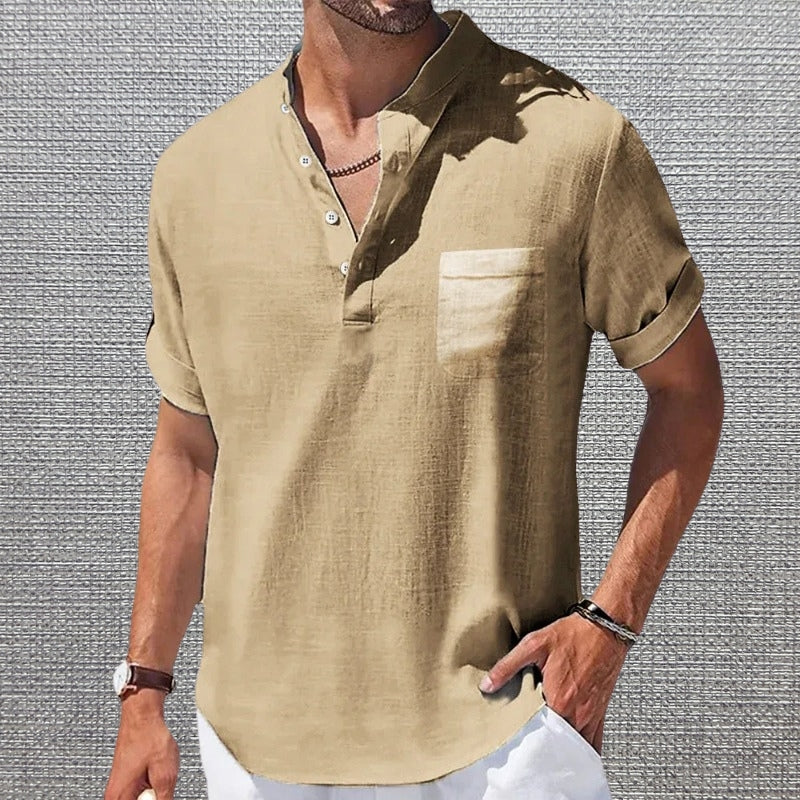Anthony - Elegante Maglietta a Maniche Corte Con Taschino