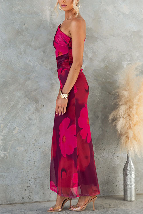 Lindsey - Elegante Abito Lungo Con Stampa Floreale