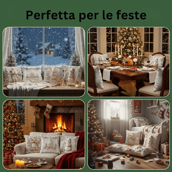 CozyFest - Fodera Per Cuscino a Tema Natalizio Per Decorazioni Domestiche