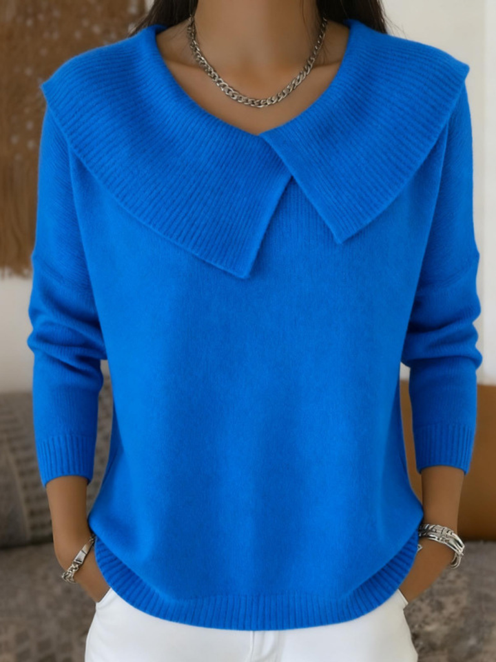 Jitka - Maglione Lavorato a Maglia Con Collo Stile Marinaio