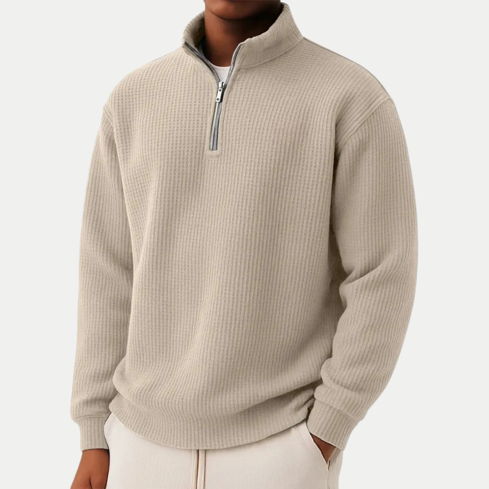 Shachar - Maglione Casual Con zip