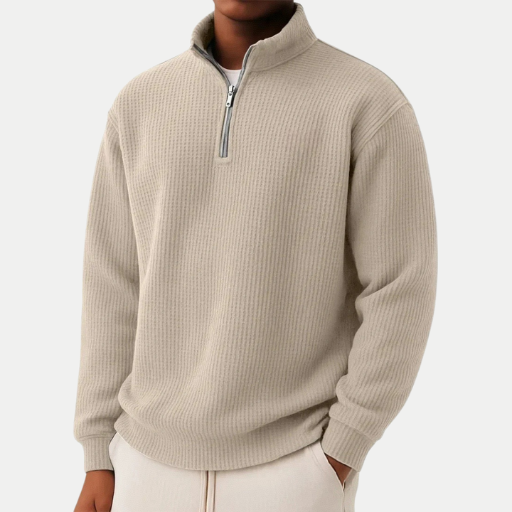 Shachar - Maglione Casual Con zip