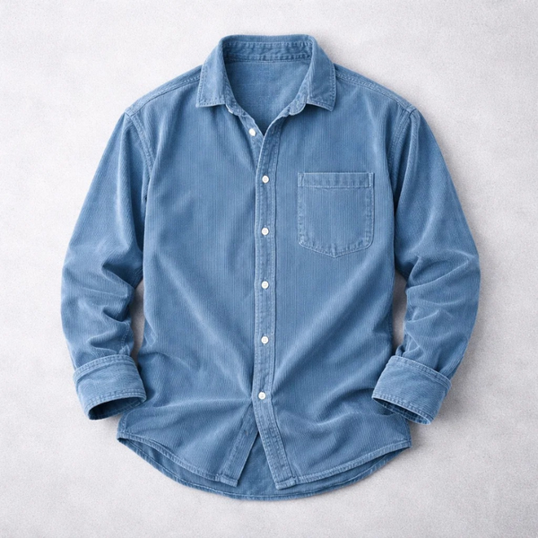 Heshan - Camicia in Velluto a Coste Con Bottoni