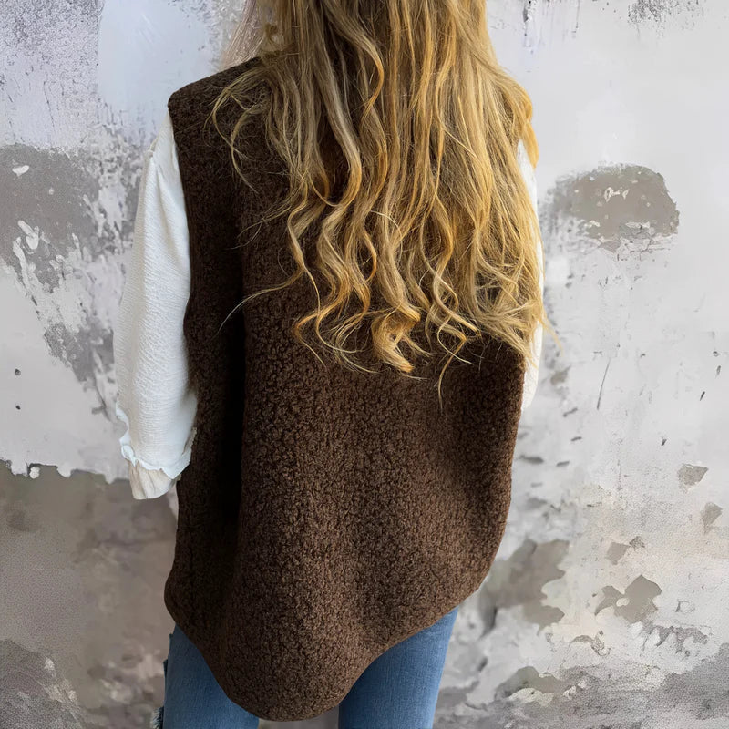Jacklyn - Gilet Teddy Con Bottoni