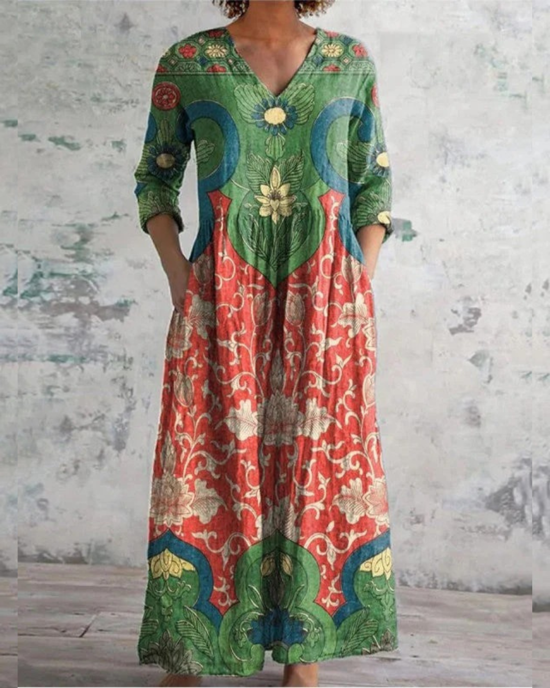 Bernadine - Abito Lungo Vintage a Fiori