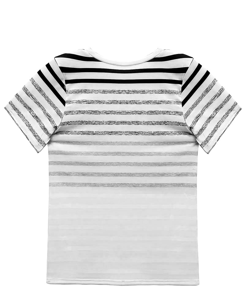 Kellie - T-Shirt A Righe Girocollo E Maniche Corte