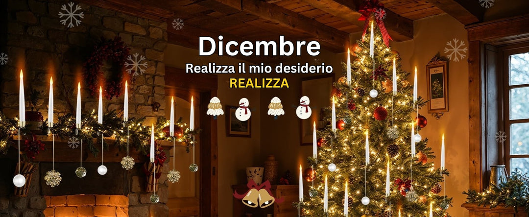 TreeLume - Candele LED Per Albero Di Natale Con Gancio a Sfera Di Cristallo