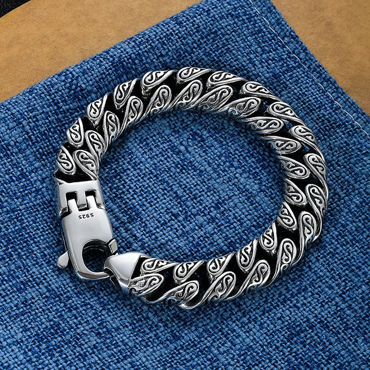MotifLuxe - Bracciale in Argento con Chiusura Arabescata