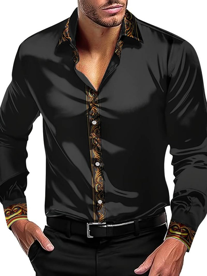 Vygantas - Elegante Camicia a Maniche Lunghe Con Patchwork