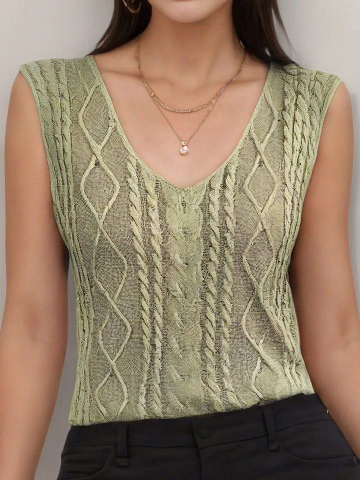 Juno - Top Casual Senza Maniche Con Scollo a V
