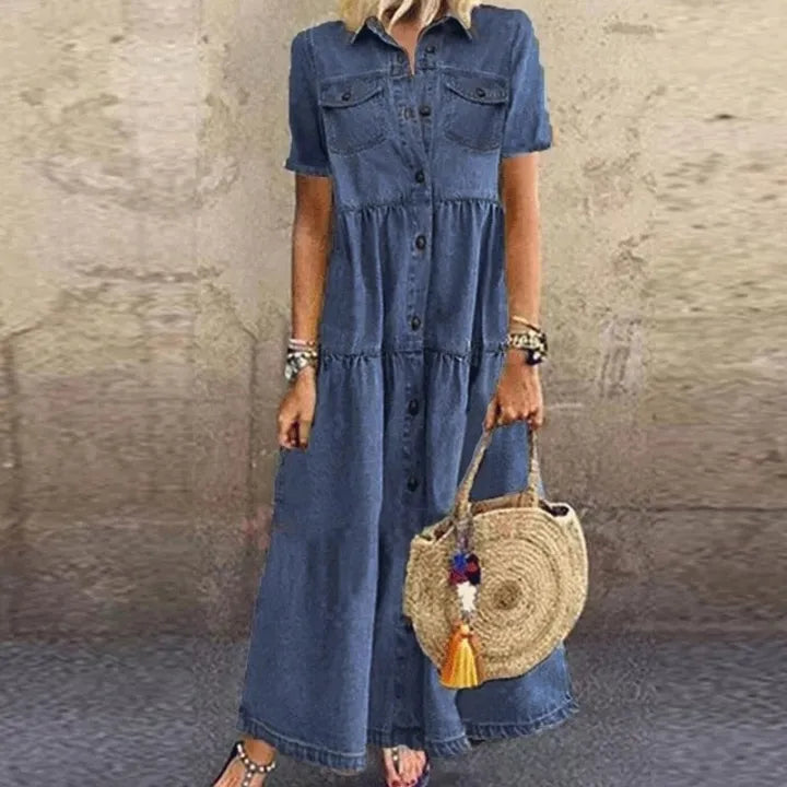 Gudelia - Abito Casual a Maniche Corte Con Tasche