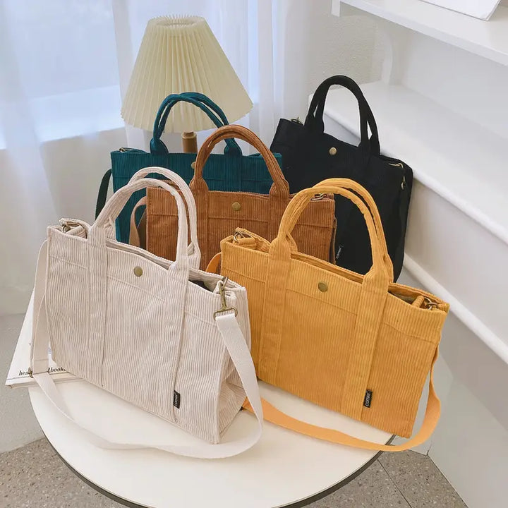 Marella - Borsa Tote In Velluto a Coste Di Ispirazione Vintage