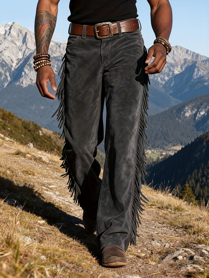 Altan - Pantaloni Casual Retrò Western Con Frange