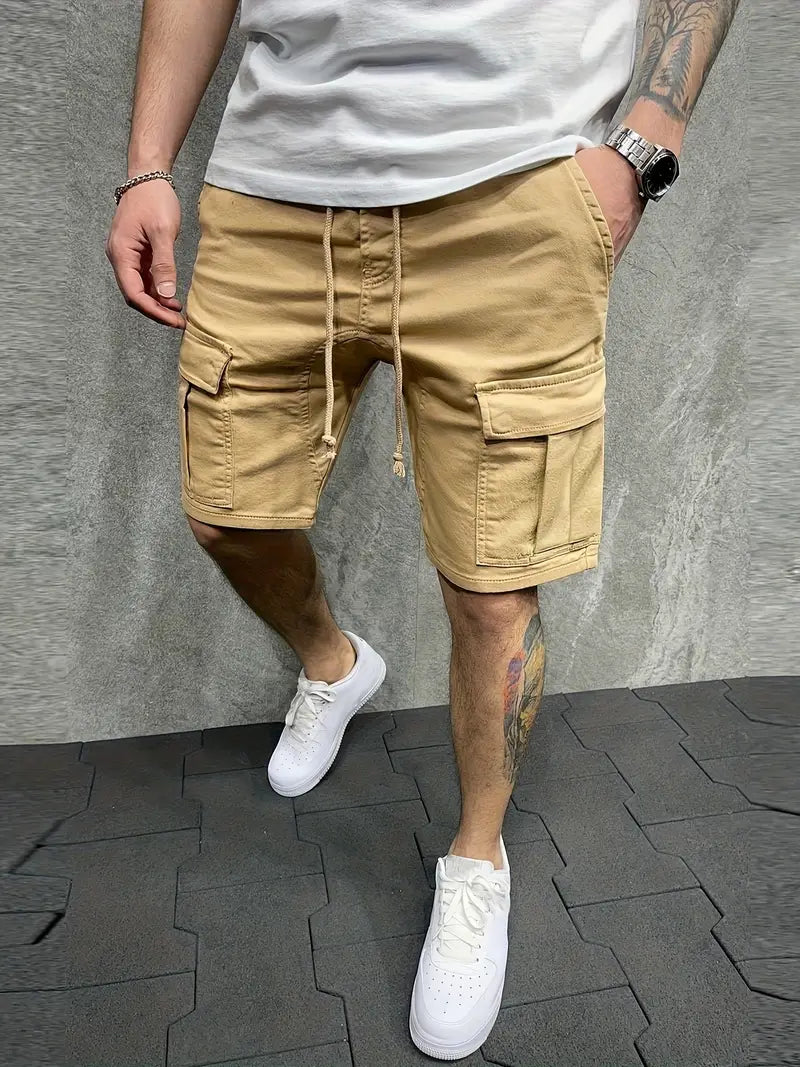 Jelte - Pantaloncini Cargo Casual Non Elasticizzati Con Coulisse