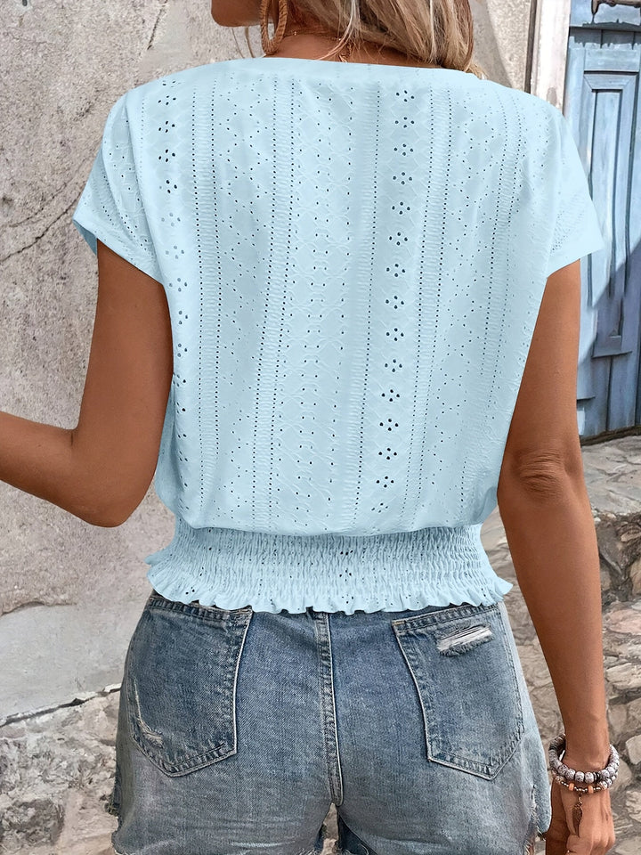Delores - Elegante Maglietta Con Scollo A V E Maniche A Pipistrello