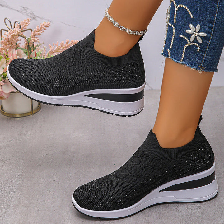 Loretha - Scarpe Da Ginnastica Ortopediche Con Zeppa e Rete Cristallina