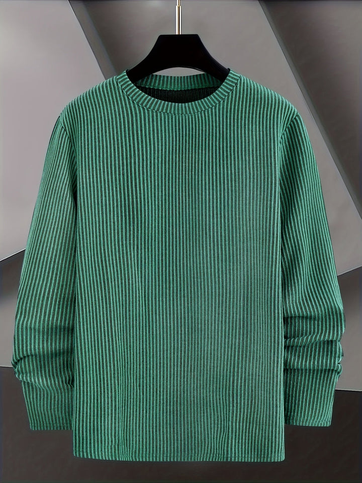 Dionisio - Maglione in Maglia a Coste con Collo Rotondo
