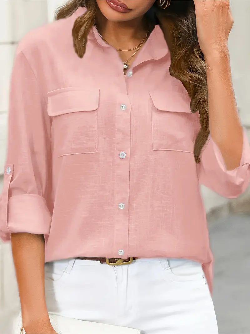 Athena - Camicia In Cotone Con Tasche Frontali
