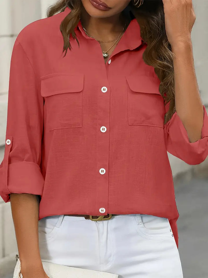Athena - Camicia In Cotone Con Tasche Frontali