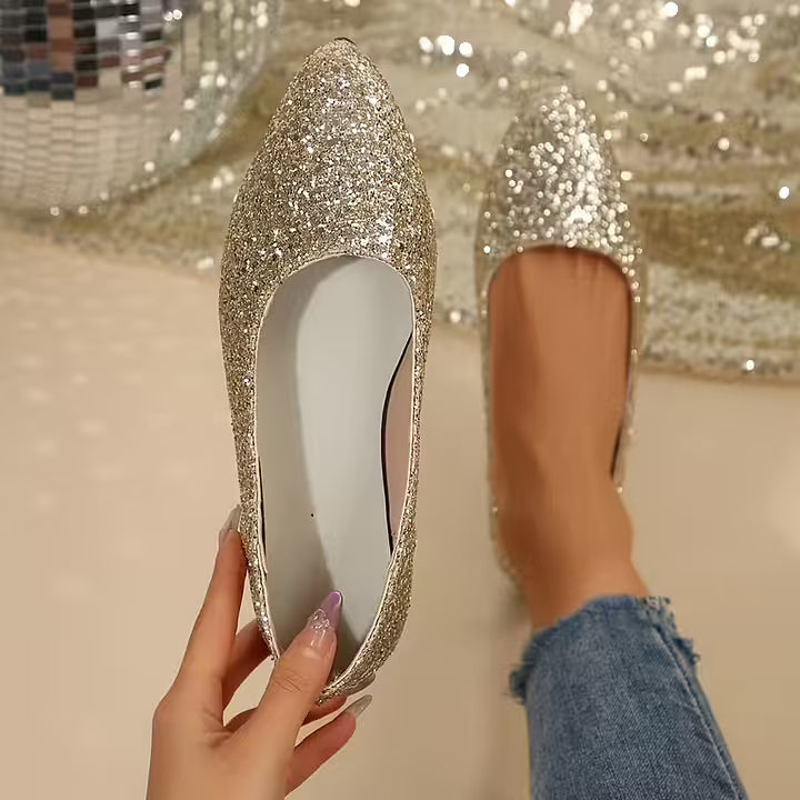 Krysten - Elegante Décolleté Con Punta Affusolata e Glitter