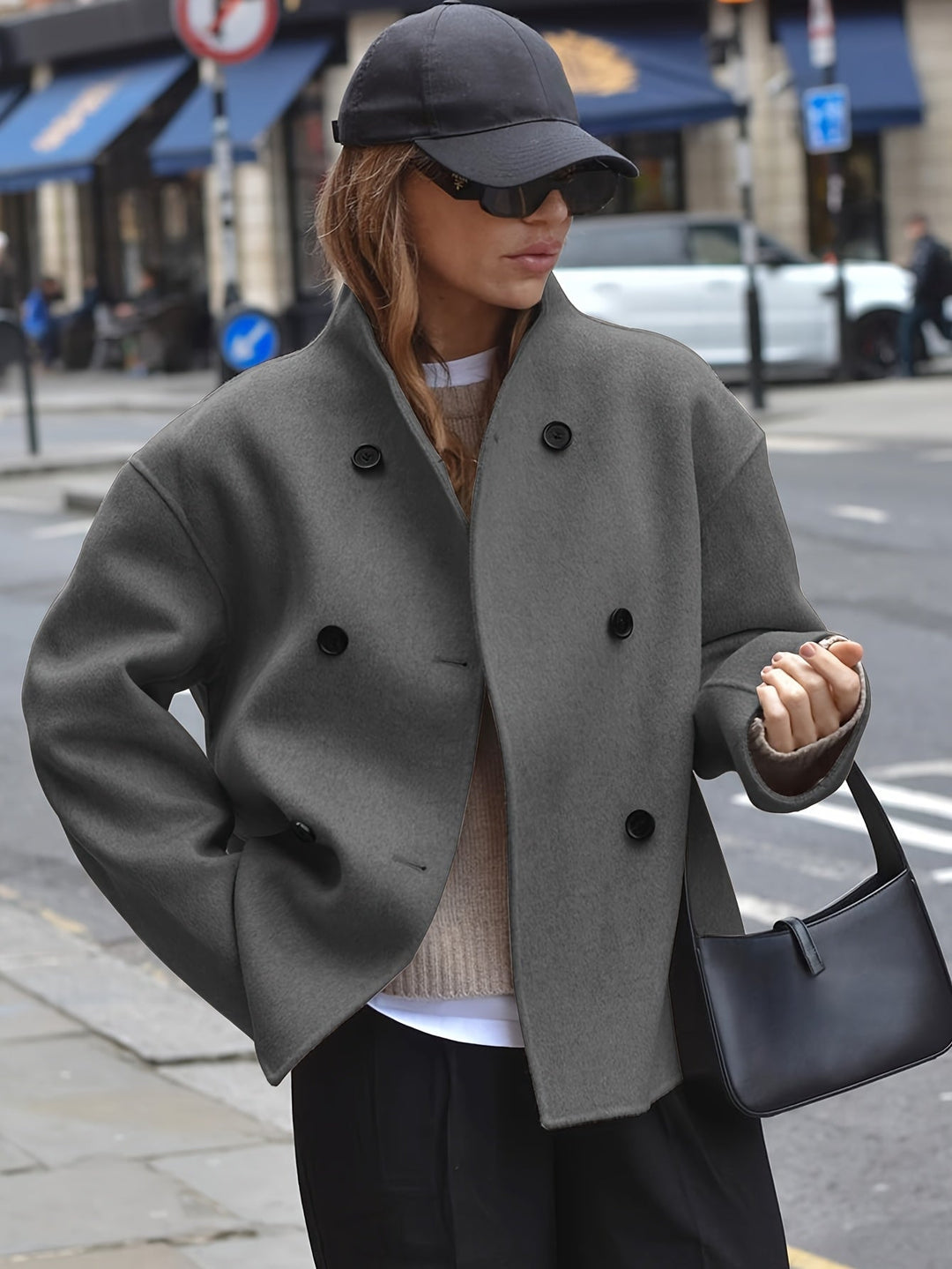 Deanne - Elégant Cappotto Doppiopetto Beige
