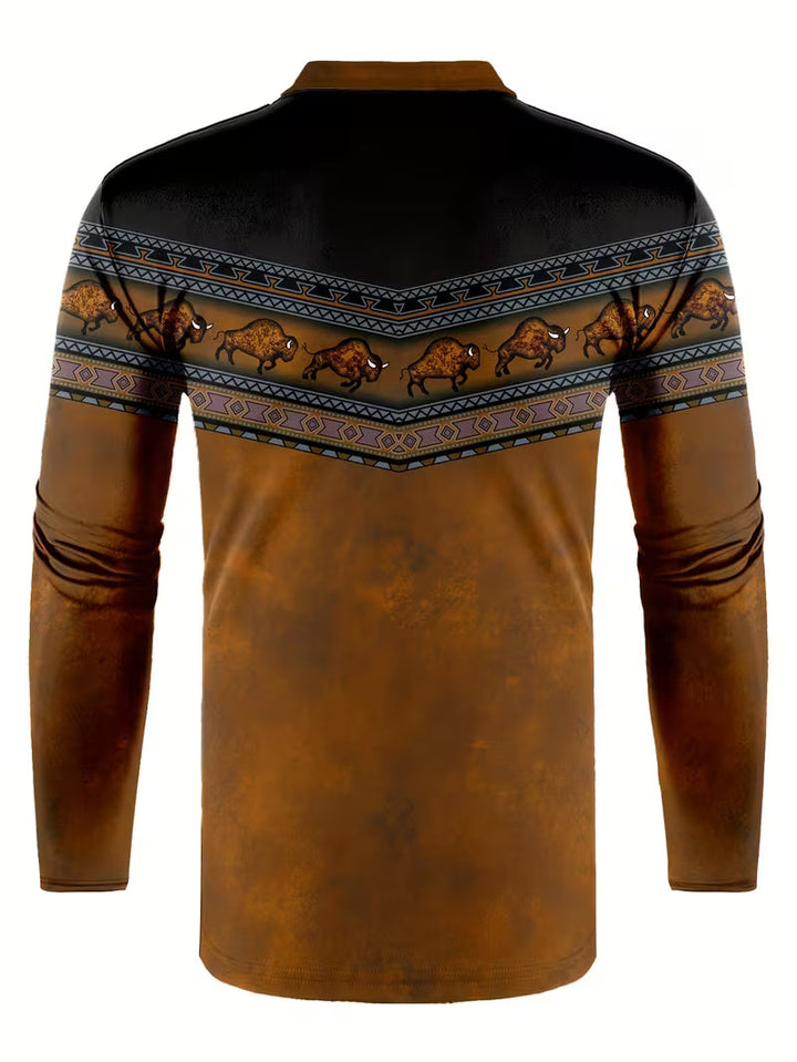 Tamas - Polo Casual Vintage Con Stampa 3D a Colori