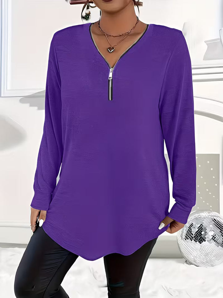 Liorah - Elegante Camicia Con Maniche Lunghe e Zip